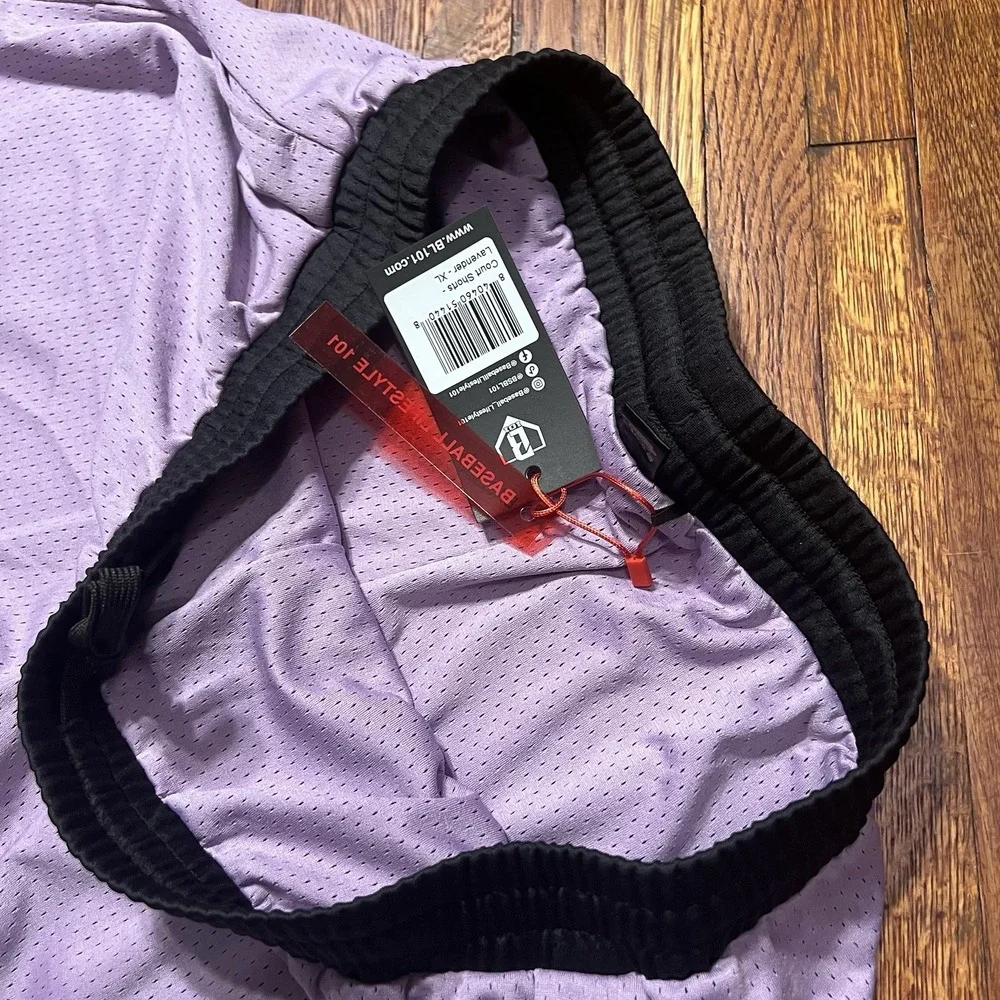 Baseball Lifestyle BL101 Men's Shorts Size XL Purple Athletic Drawstring New